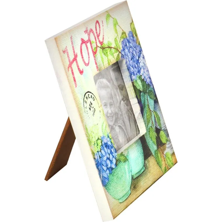 Ramka Na Zdjęcie Stojąca Postarzana 14,5 x 14,5 cm - Kremowa