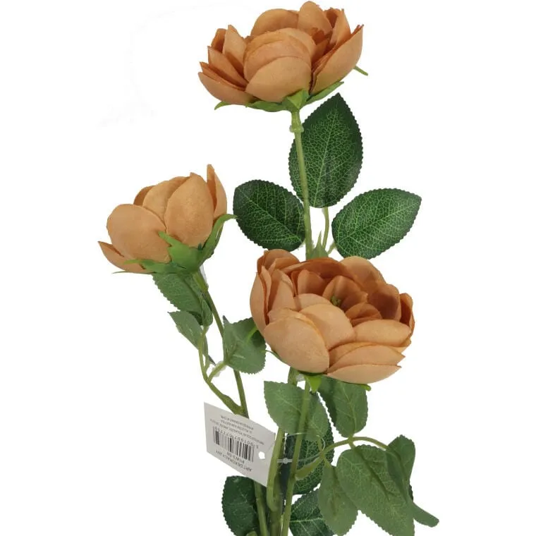 Gałązka 3 Mini Piwonii 65 cm Kolor Jasno - Brązowy