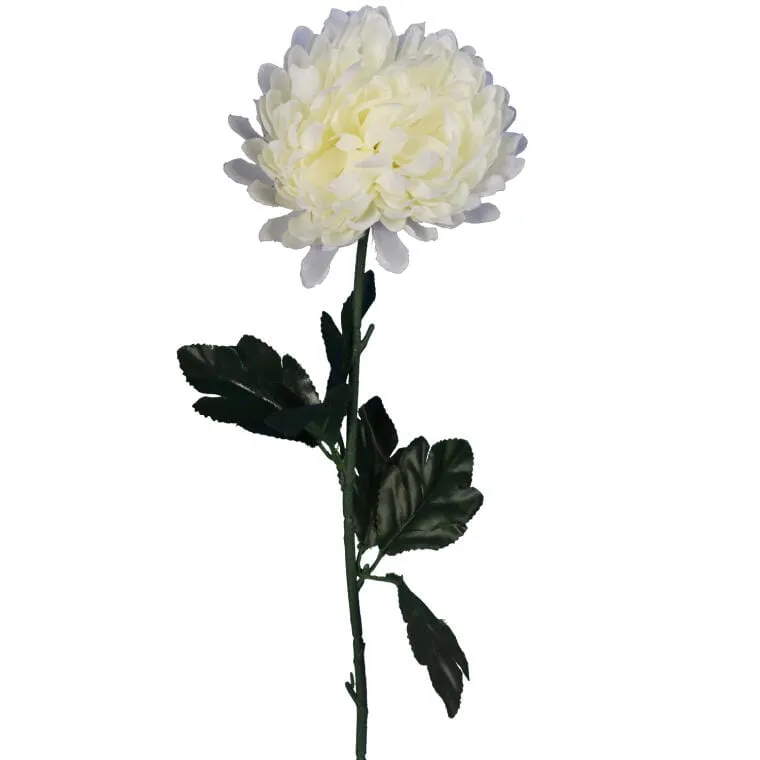 Sztuczna Chryzantema Biała 50 cm - Dekoracja Na Wszystkich Świętych