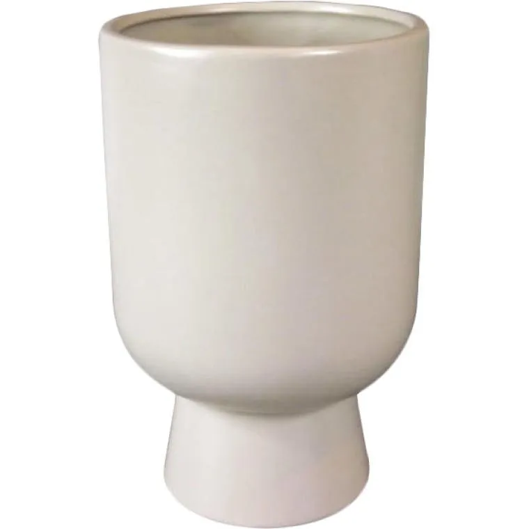 Wazon Ceramiczny W Kolorze Beżowym 14x14x21 cm
