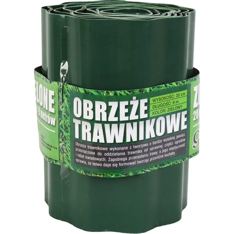 Elastyczne Obrzeże Trawnika 9 m, Zielone, Wysokiej Jakości Tworzywo
