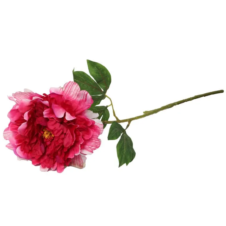 Piwonia Sztuczna Wielkości 74cm W Kolorze Ciemno Różowym