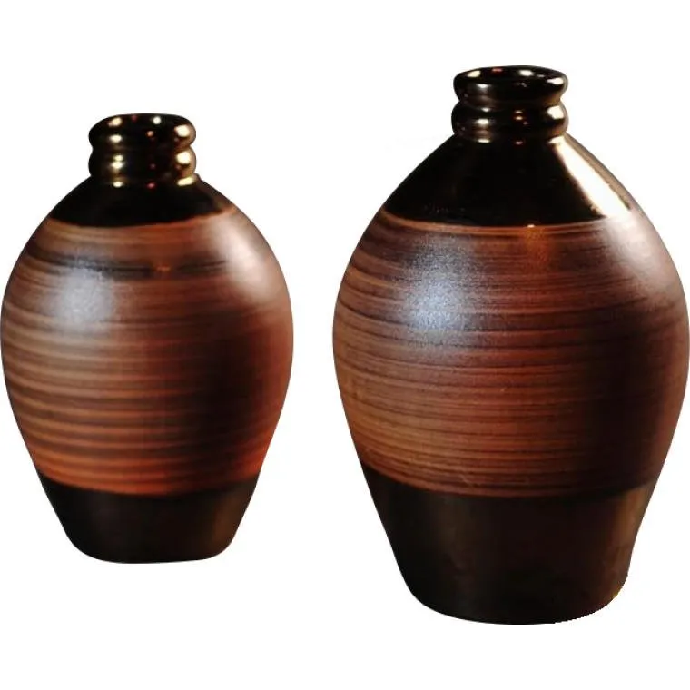 Wazon Mały Pękaty 15x15x21 cm - Brązowy