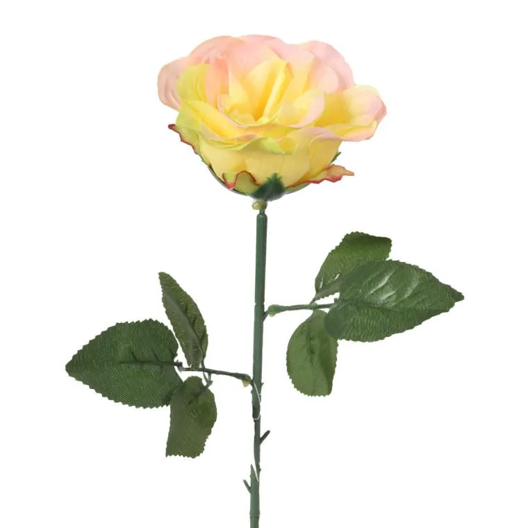 Sztuczna Róża W Pąku Koloru Żółtego - 70 cm