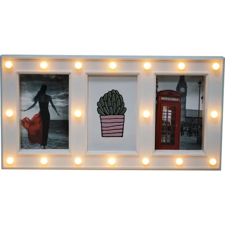 Ramka Dekoracyjna Z Podświetleniem LED 40x20cm - Biała