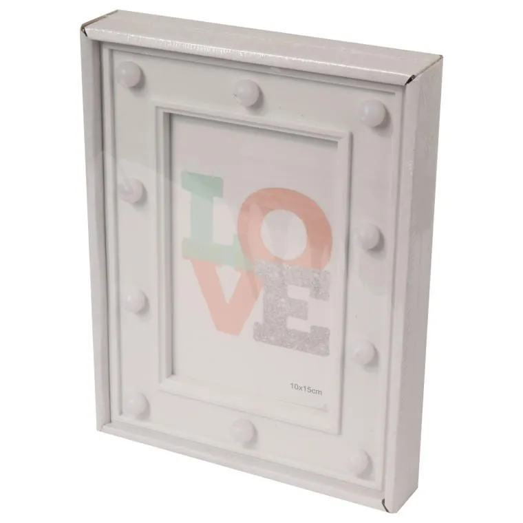 Ramka Na Zdjęcia Z Oświetleniem LED Elegance 21x15cm - Białe