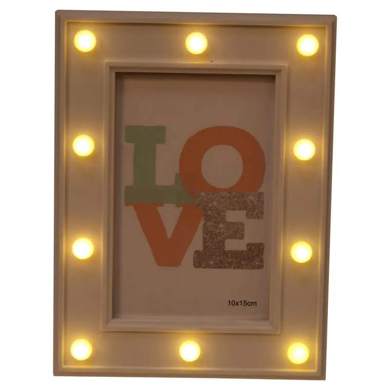 Ramka Na Zdjęcia Z Oświetleniem LED Elegance 21x15cm - Białe