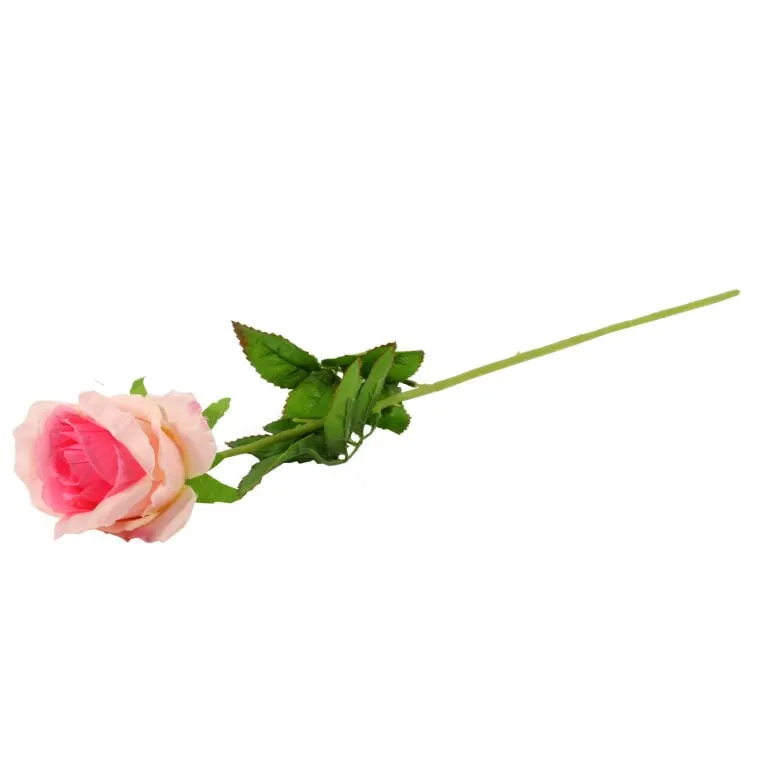 Róża Sztuczna Pojedynka W Pąku Kolor Jasny Róż 68 cm
