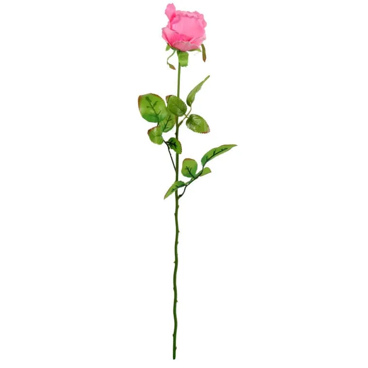 Róża Sztuczna Pojedynka W Pąku Kolor 68 cm - Różowy