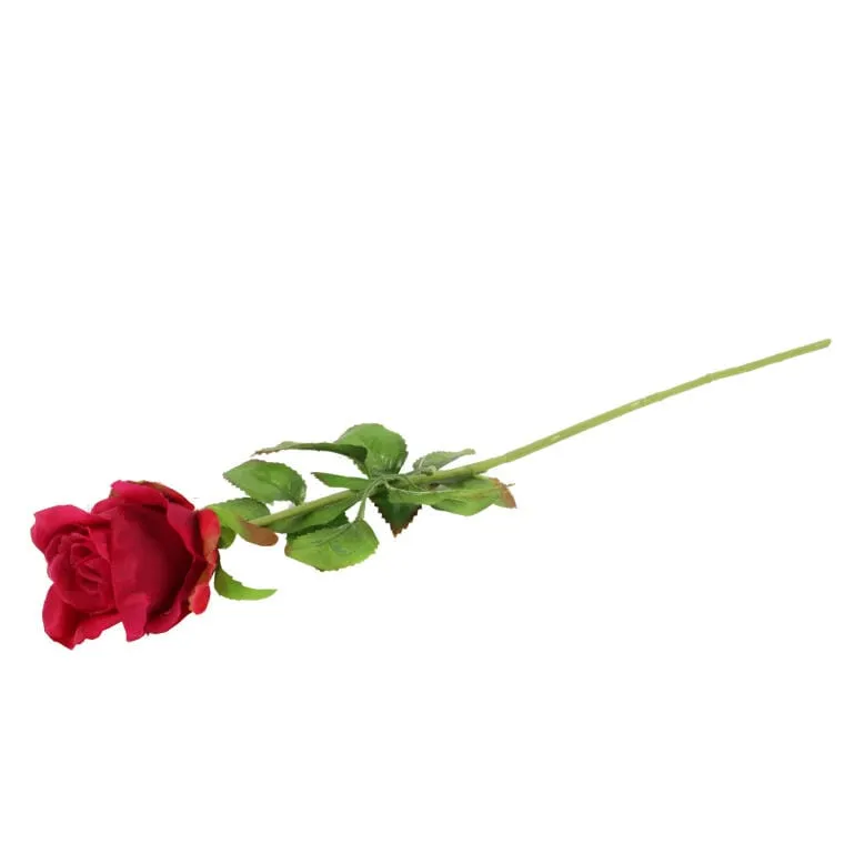 Róża Sztuczna Pojedynka W Pąku Kolor 68 cm - Czerwony