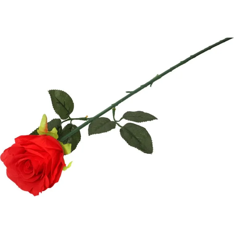 Sztuczna Róża Z Pąkiem W Bordowym Kolorze 68 cm