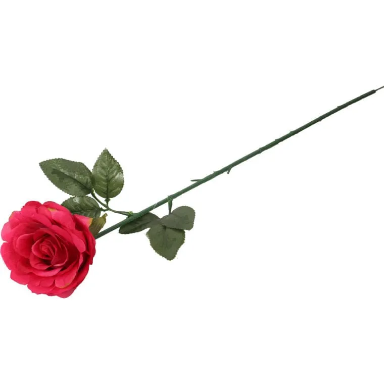 Sztuczna Róża Z Pąkiem W Kolorze Ciemno-Różowym 68 cm