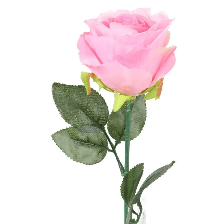 Róża Pojedynka 68 cm W Różowym Kolorze