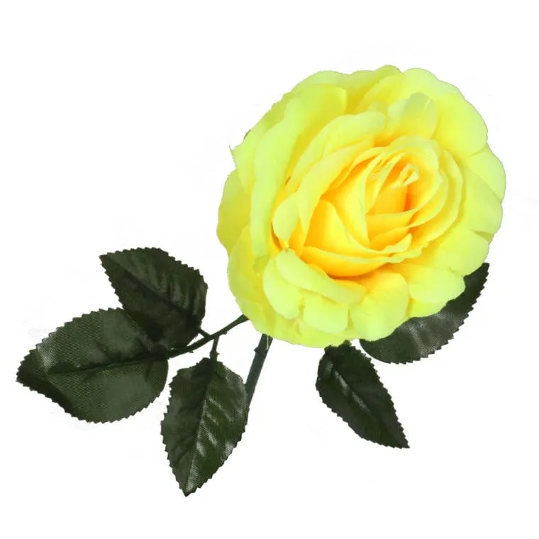 Róża Sztuczna Pojedynka W Kolorze Żółtym 68 cm