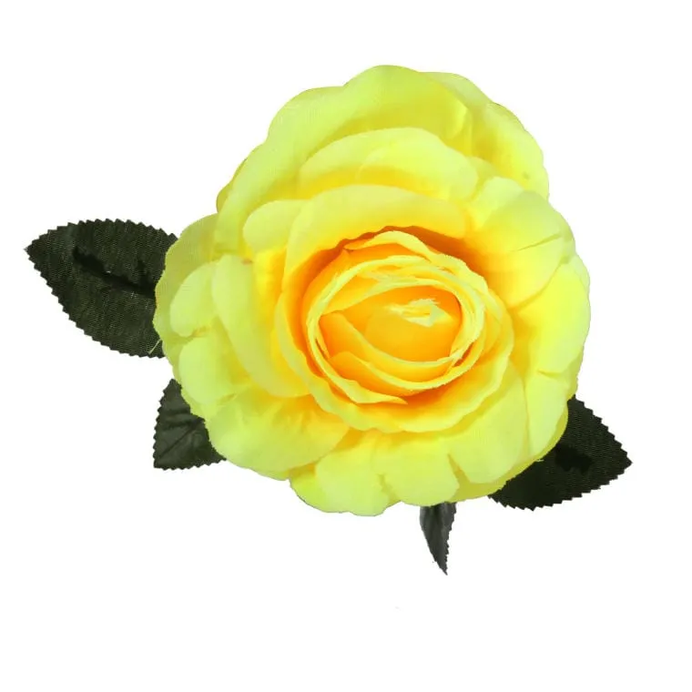 Róża Sztuczna Pojedynka W Kolorze Żółtym 68 cm