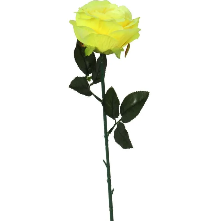 Róża Sztuczna Pojedynka W Kolorze Żółtym 68 cm
