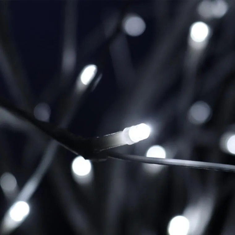 Świąteczne Drzewko Dekoracyjne Z Oświetleniem LED 64 Lampki, Wysokość 150 cm, Kolor Biały, Zasilanie Sieciowe, Do Użytku Zewnętrznego IP44