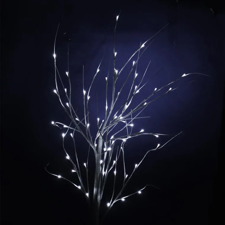 Świąteczne Drzewko Dekoracyjne Z Oświetleniem LED 64 Lampki, Wysokość 150 cm, Kolor Biały, Zasilanie Sieciowe, Do Użytku Zewnętrznego IP44