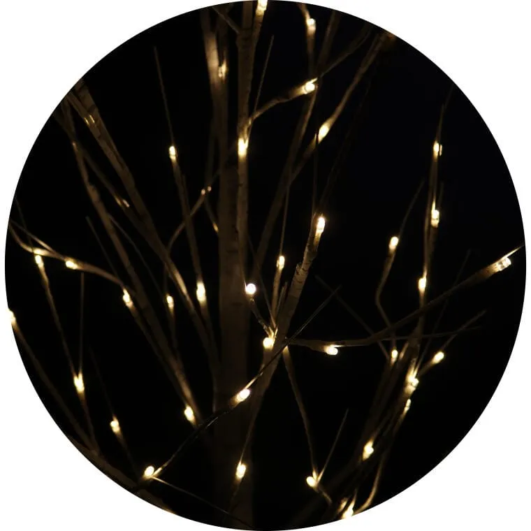 Drzewko Dekoracyjne Z Białymi Liśćmi I LED, 150cm, Zewnętrzne IP44