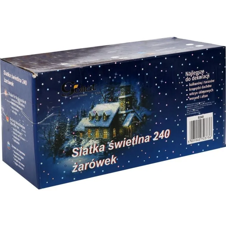 Kolorowa Siatka Świetlna Z Wymiennymi Żarówkami Na Balkon, Werandę Czy Witrynę Sklepową - 240 Żarówek