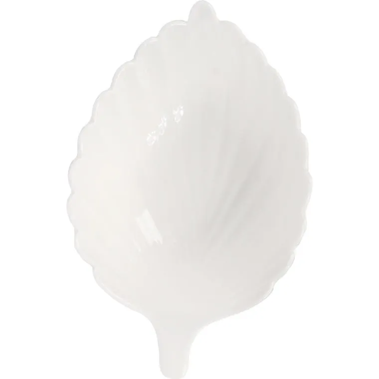 Komplet 3 Białych Misek Ceramicznych W Kształcie Liścia II