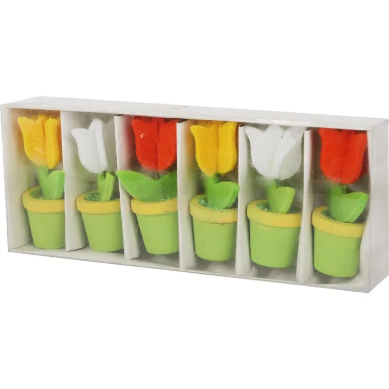 Tulipany Filcowe Spinki Klamerki 6szt Wielkanoc Wiosna