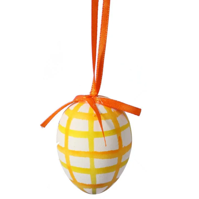 Zestaw Świątecznych Zawieszek - Pomarańczowe Jajka Wielkanocne, 6 Sztuk, 7cm