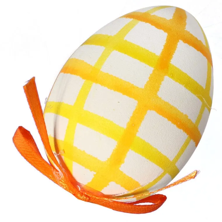 Zestaw Świątecznych Zawieszek - Pomarańczowe Jajka Wielkanocne, 6 Sztuk, 7cm