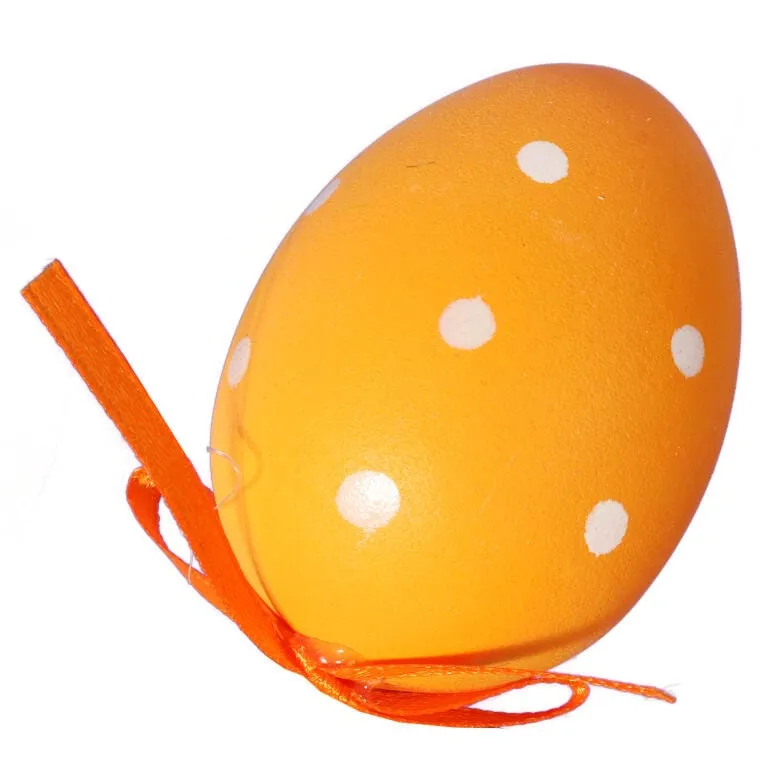 Zestaw Świątecznych Zawieszek - Pomarańczowe Jajka Wielkanocne, 6 Sztuk, 7cm