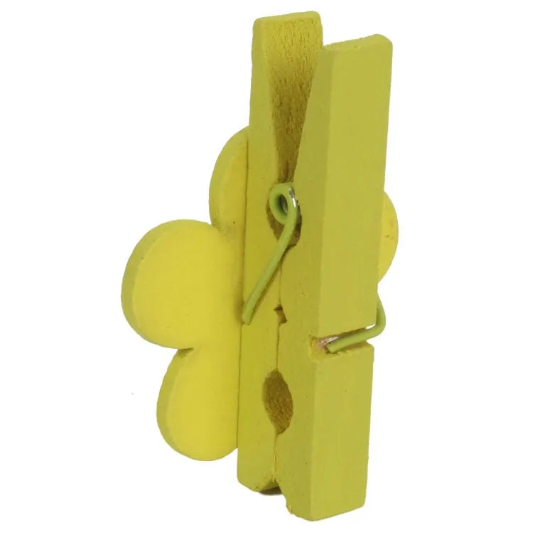 Kwiatki Klamerki Drewniane 6szt 4,5cm Wielkanoc Wiosna