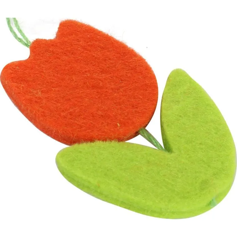Tulipany Zawieszki Filcowe Zestaw 6 szt 6 cm