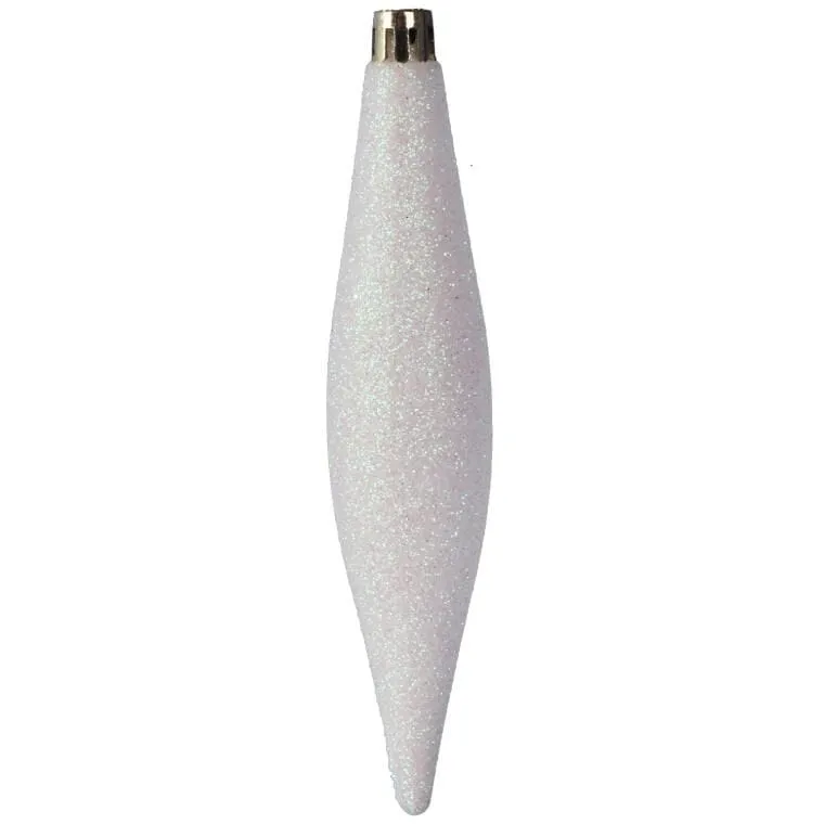 Zestaw 6 Eleganckich Plastikowych Bombek-Sopli 15 cm Do Dekoracji Świątecznej