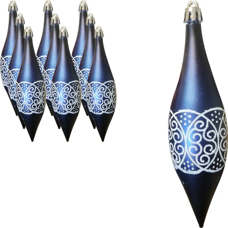 KPL.9 Sopli Plastilkowych 15 cm Z Dekorem - Granatowe