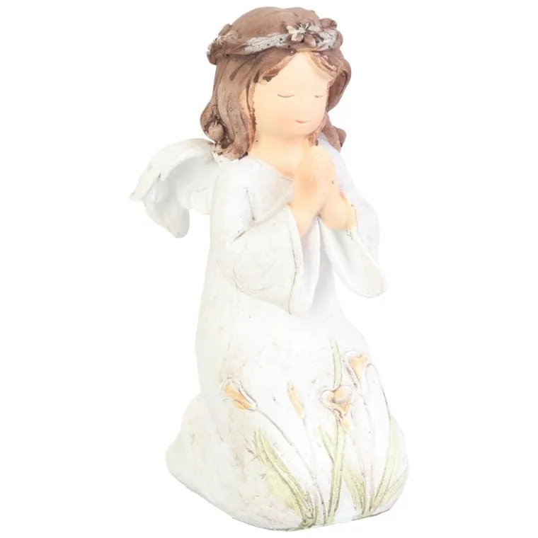 Anioł Klęczący 11 cm - Biały