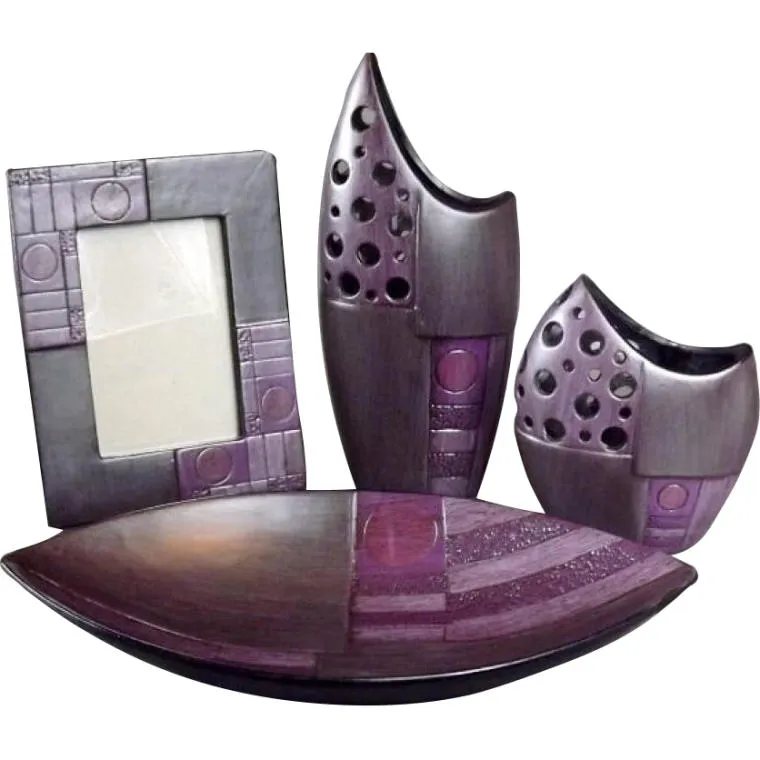 Fioletowa Ceramiczna Ramka Na Zdjęcie 23x18cm - Kolekcja Stojących Ramek