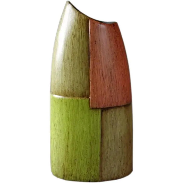 Wazon Ceramiczny W Kolorach Zieleni I Pomarańczy 29x14x8 cm