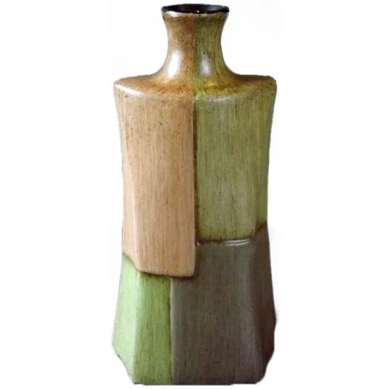 Wazon Ceramiczny Kolekcji Tropicana W Odcieniach Zielonej I Pomarańczowej Barwy 23x11x8 cm