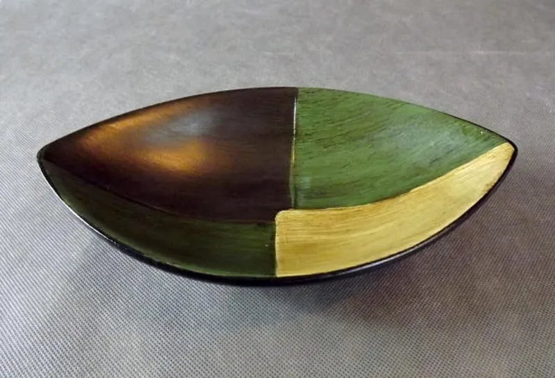Misa Ceramiczna Kontrast W Kolorach Zieleni I Beżu Z Gumkami Antypoślizgowymi