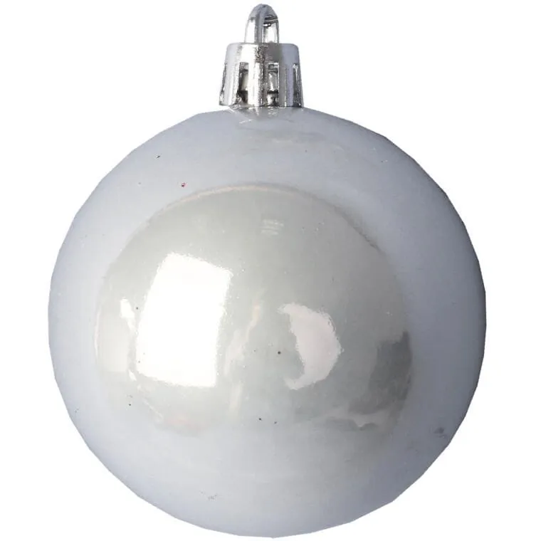 Zestaw 10 Bombek Plastikowych 6 cm - Srebrne