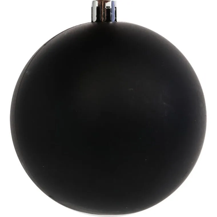 Zestaw 4 Czarnych Bombek Plastikowych 8cm W Przezroczystym Pudełku