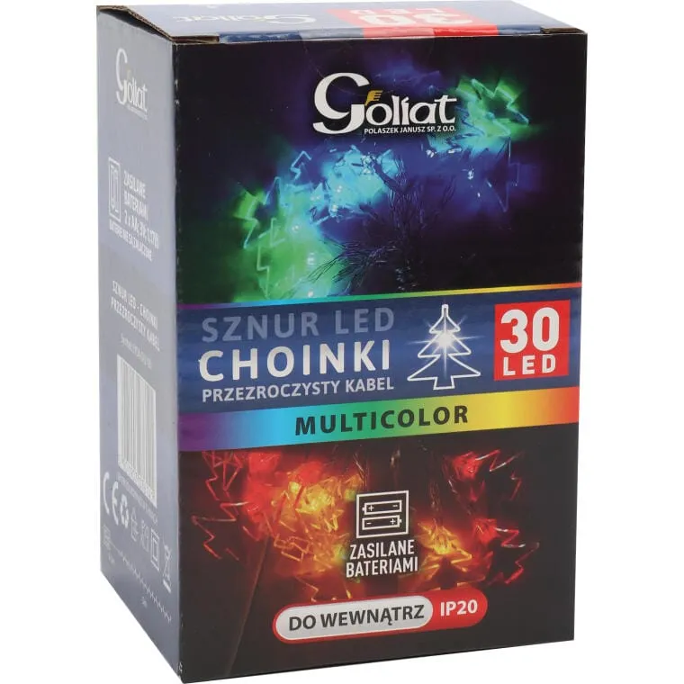 Lampki Choinkowe 30 LED Choinki Na Baterie Multikolor