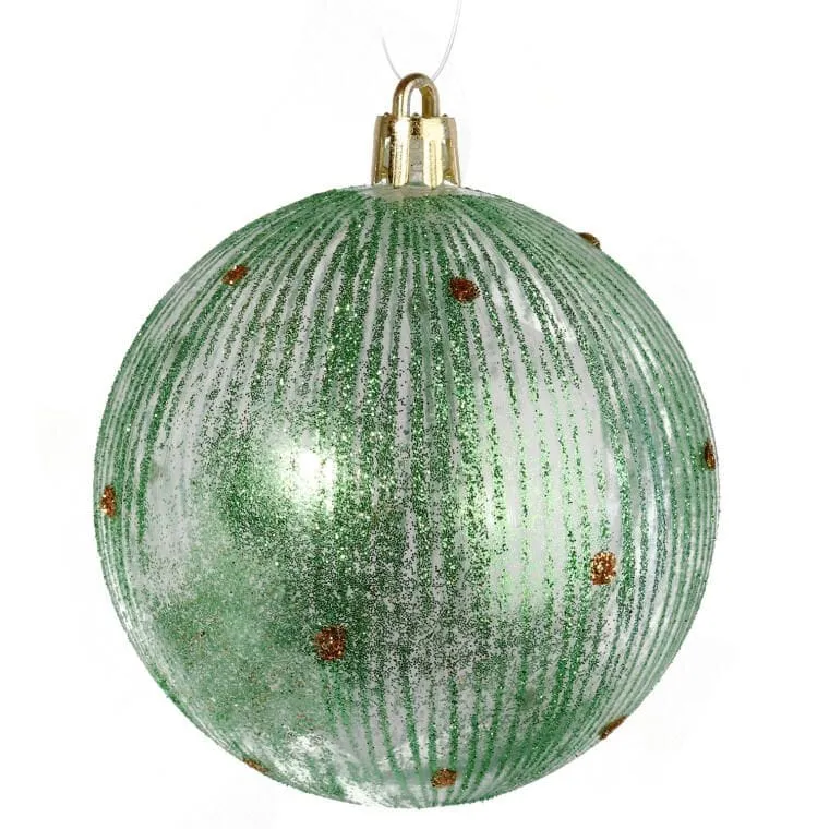 Bombki Plastikowe 12 szt 8cm Mix Kolor - Zielony