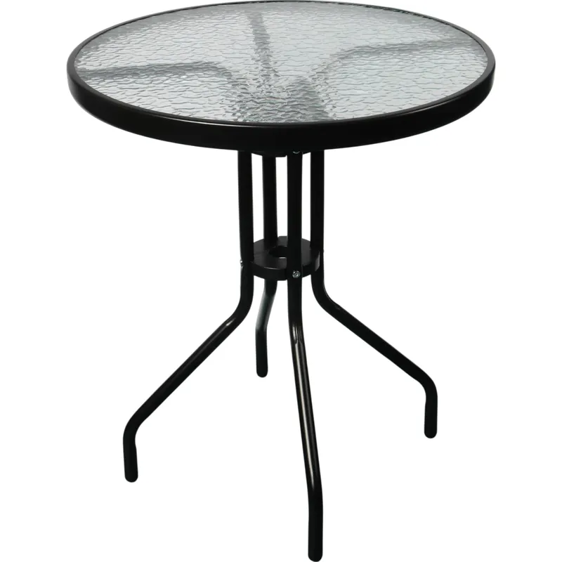 Stolik Okrągły Bistro Ogrodowy Szklany Balkonowy 60 cm