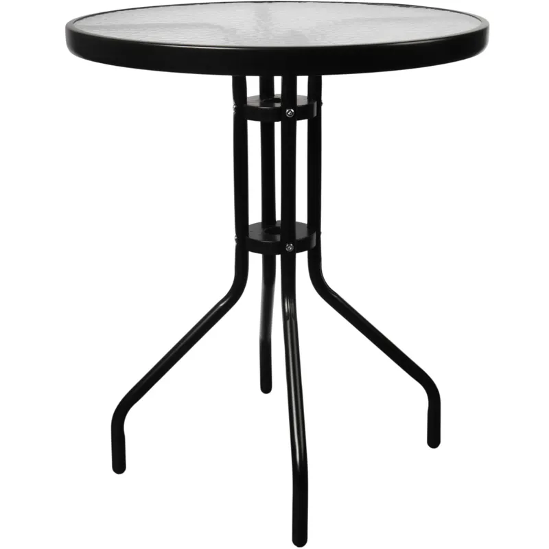 Stolik Okrągły Bistro Ogrodowy Szklany Balkonowy 60 cm