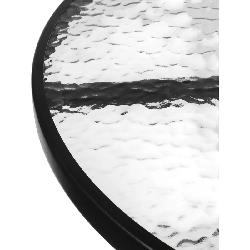 Stolik Okrągły Bistro Ogrodowy Szklany Balkonowy 60 cm