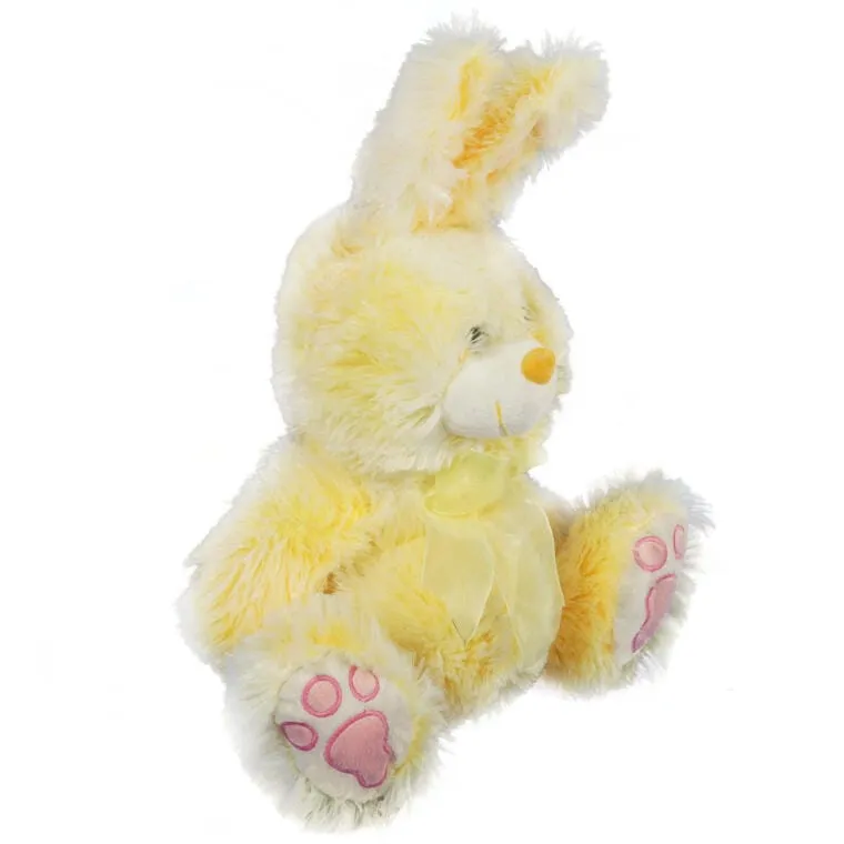 Pluszowy Zajączek Wielkanocny 36cm W Kolorze Żółtym - Stojąca Figurka Z Ruchomymi Uszami