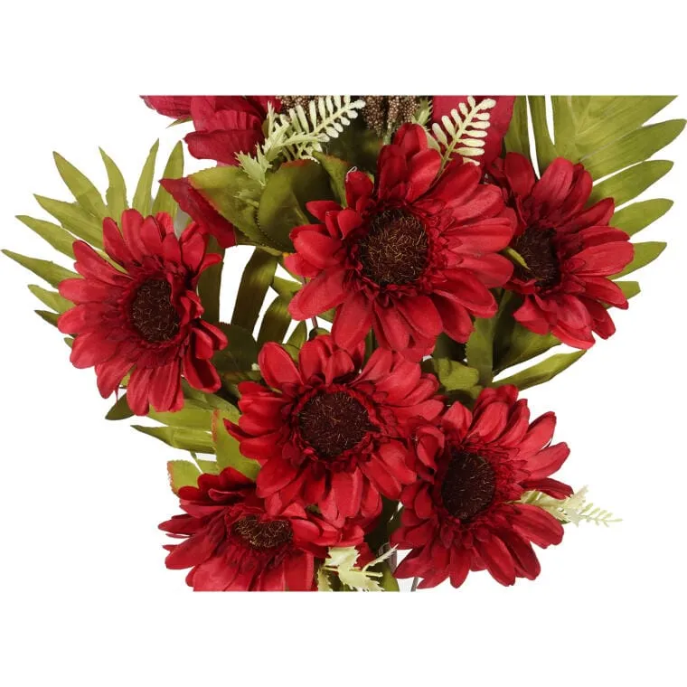 Bukiet Płaska Wiązanka Nagrobna Mix Gladioli I Gerber 68cm - Czerwony