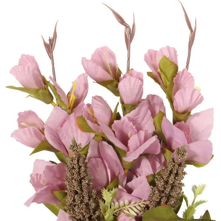 Bukiet Płaska Wiązanka Nagrobna Mix Gladioli I Gerber 68cm - Fioletowa