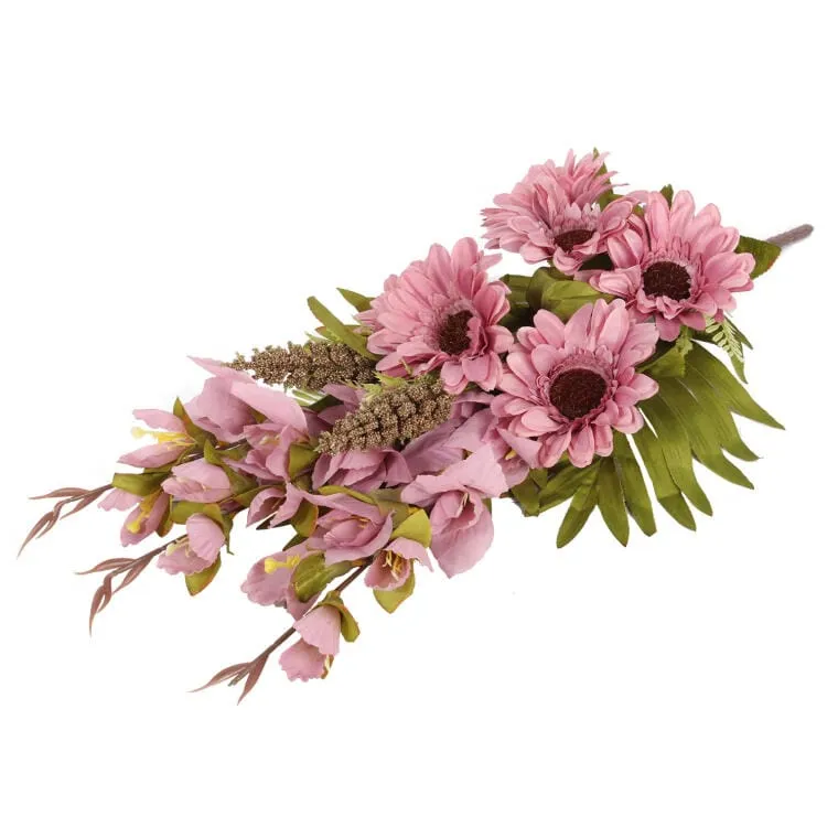 Bukiet Płaska Wiązanka Nagrobna Mix Gladioli I Gerber 68cm - Fioletowa