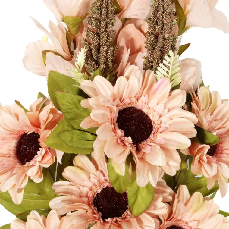 Bukiet Płaska Wiązanka Nagrobna Mix Gladioli I Gerber 68cm Łososiowa